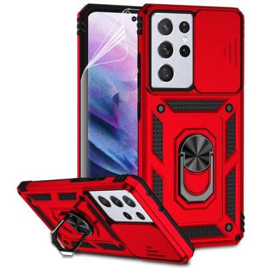 Imagem de Capa de celular M MAIKEZI Samsung Galaxy S21 Ultra 5G Vermelha