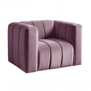 Imagem de Poltrona Mona Decorativa Confortável Moderna Sala De Estar - Veludo Roxo 380