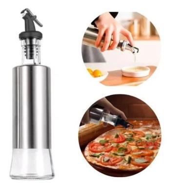 Imagem de Porta Azeite, Óleo ou Vinagre 300ml em Vidro e Aço Inox com Dosador  D