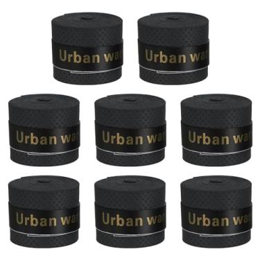 Imagem de Raquete de badminton de tênis, pacote com 8, fita antiderrapante para raquete que absorve o suor para baqueta, beisebol, pickleball, pá, preta