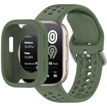 Imagem de QHBAMD Pulseira de silicone para relógio Amazfit Bip 6 A2435 – capa de TPU macio, respirável, impermeável, com fecho seguro, para academia, corrida o dia todo