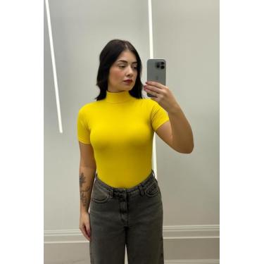 Imagem de Blusa Cacharrel Feminina Básica Gola Alta Manga Curta Conforto - Cacha