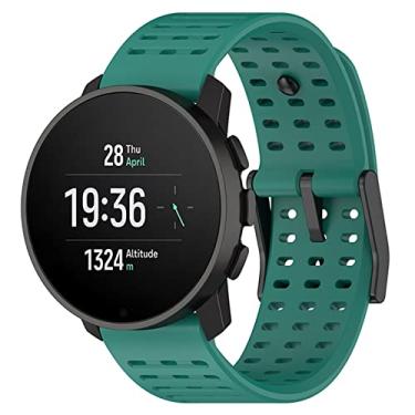 Imagem de Pulseiras de silicone de substituição de 22 mm compatíveis com Suunto Vertical/9 Peak/9 Peak Pro/5 Peak, pulseira de relógio esportivo para mulheres e homens (Verde Drak)