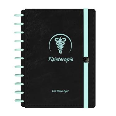 Imagem de Caderno De Disco Iscool Inteligente Personalizado 140 Folhas Profissões Preto Verde Oceano Fisioterapia Grande G+