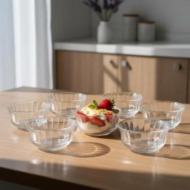 Imagem de Conjunto 6 Tigelas de Vidro 275ml para Sobremesa Frutas e Sorvete - Be