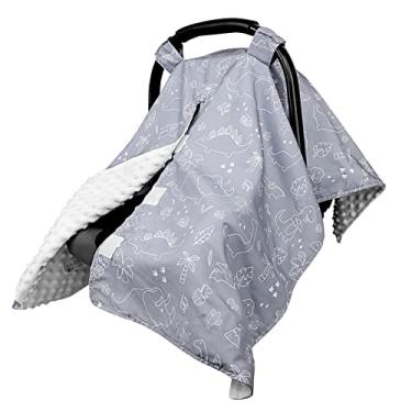 Imagem de Capas de assento de carro para bebês, abertura da Peekaboo, para bebês, meninos, meninas, 2 em 1, capas de amamentação para mães, capota de assento de carro quente para recém-nascidos, dinossauro