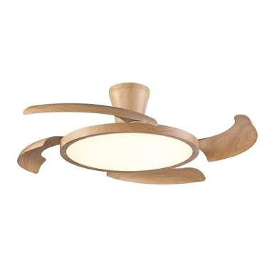 Imagem de VENTILADOR DE TETO ALISEU RETRÁTIL LÍRIO FREIJÓ BIVOLT COM CONTROLE REMOTO