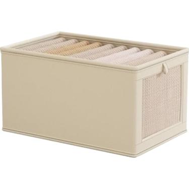 Imagem de Caixa Organizadora Dobrável Multiuso Com Tampa Feita Para Guardar Roupas E Brinquedos(4,Com tampa)