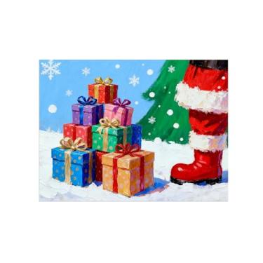 Imagem de Natal Pintura arte parede em tela-Presente colorido-Imagem decoração moderna-Impressões Sala de Estar 40x50cm Sem Moldura