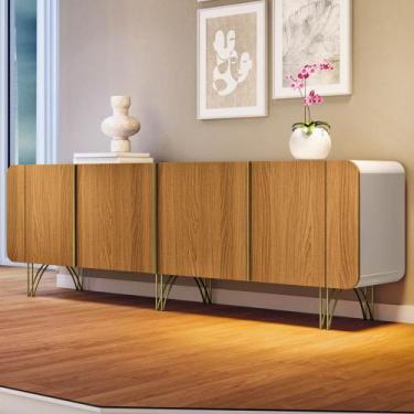 Imagem de Balcão Aparador Buffet Saluti Off White/Cinamomo - HB Móveis, Off Whit