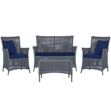 Imagem de Jogo Sofá 2 Poltronas E Mesa Igapó Marrom E10 Trama Original Prata