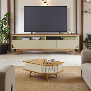 Imagem de Conjunto Yara Opala C/ Mesa De Centro Nevada Cumaru/opala