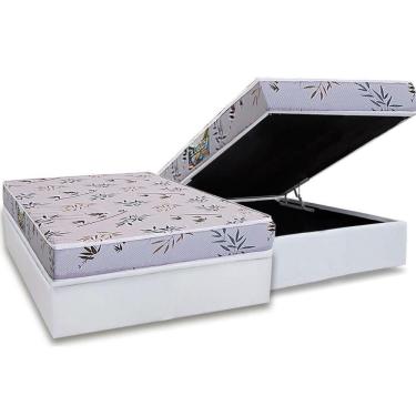 Imagem de Conjunto Box Baú Queen: Colchão Espuma Herval D28 St. Louis + Base Crc Linhão White (158x198)