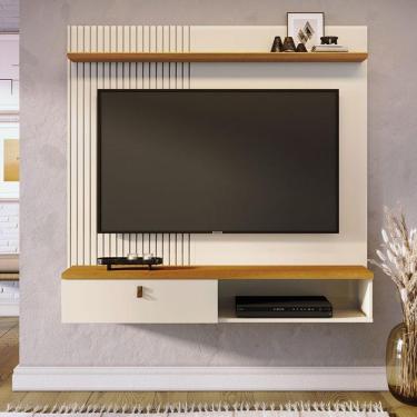 Imagem de Estante Home Theater Suspenso íris Ambiente Cinamomo Off White - Madetec