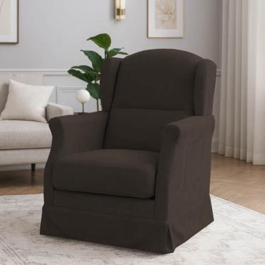 Imagem de Poltrona Serena Amamentação Balanço e Puff Marrom