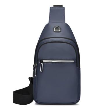 Imagem de Mochila tiracolo pequena para mulheres e homens, bolsa de peito, bolsa tiracolo para viagens, esportes, corrida, caminhada, Azul, Simplicidade