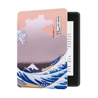 Imagem de Akacy Capa com função auto despertar/hibernar/à prova d'água para Kindle (10ª geração, modelo: J9G29R, lançado em 2019) 15 cm pintado com alça (16)