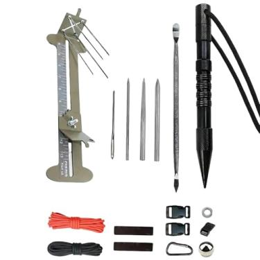 Imagem de Conjunto de pulseiras de aço inoxidável, kit de ferramentas de gabarito ajustável com agulhas de laço, marlinspike e régua de pulseira para artesanato DIY