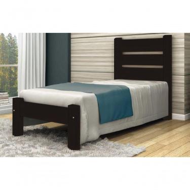 Imagem de Cama de Solteiro Berlim de Madeira Maciça Angelim Pedra Tauari Tabaco