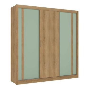 Imagem de Guarda Roupa Casal Ibiza 3 Portas Capuccino Menta Flex - Thb
