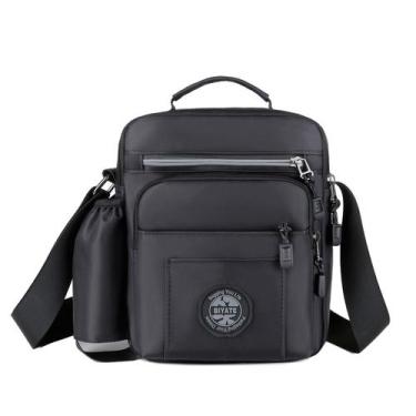 Imagem de Bolsa Messenger, tecido Oxford para homens, impermeável, preta - yiwei