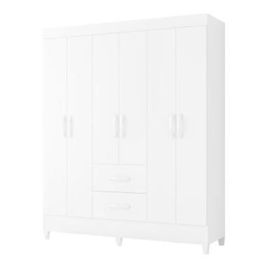 Imagem de Guarda Roupa Mobi 6 Portas Biflex Branco Fosco Liso-rosa Matte - Albatroz Móveis