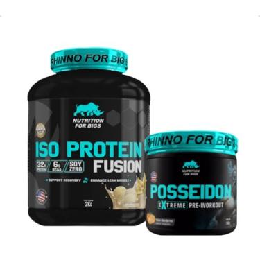 Imagem de Kit Iso Protein Fusion Baunilha + Pré Treino Posseidon Nutrition For Bigs (Tangerina)