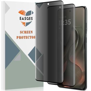 Imagem de Easges [Pacote com 2] Protetor de tela de privacidade de vidro temperado para Motorola Edge 2025 [Anti-espião] [Anti-arranhões] [Dureza 9H] Película de vidro temperado para Motorola Moto Edge (2025