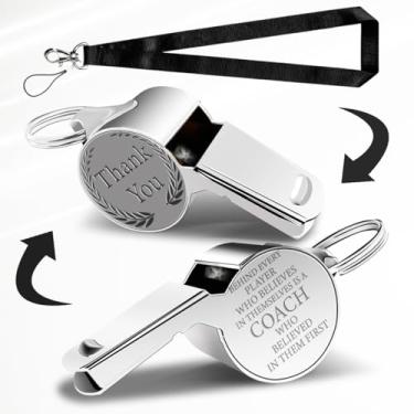 Imagem de WETDNGQI Presentes de agradecimento para treinadores de vôlei, futebol, rugby, basquete, treinador, apito, presente para treinadores com cordão para homens, amigo, irmão, professor