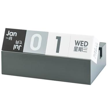 Imagem de Calendário de blocos para mesa, calendário perpétuo de mesa diário, lindos blocos de exibição de data, acessório de mesa para decoração de escritório em casa, professor, sala de aula, reutilizável