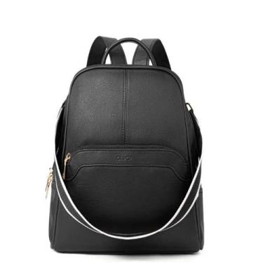 Imagem de Mochila de couro CLUCI  preta, pequena viagem