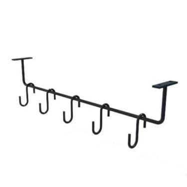 Imagem de Barra de Utensílios para Cozinha de Teto - Preto - D'ELFOS, Preto