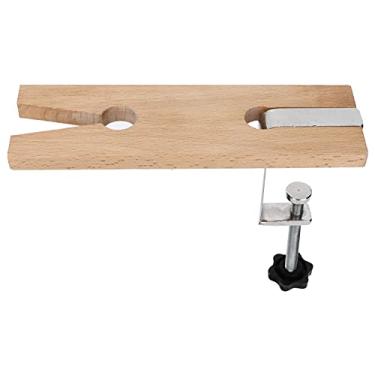 Imagem de Acouto Braçadeira de Pino de Bancada para Joalheiros Profissionais - Ferramenta de Bancada de Madeira para Fabricação e Processamento de Joias - Instalação Conveniente, Materiais Duráveis ​​e Essenciais para Polimento e Corte