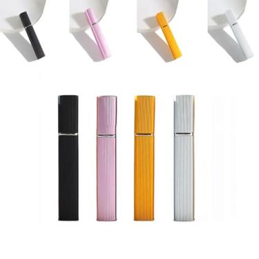 Imagem de Pacote com 4 frascos atomizador de perfume recarregável de 12 ml, névoa fina, à prova de vazamento, frasco de spray de perfume de viagem com interior de vidro para mulheres e homens, atomizador