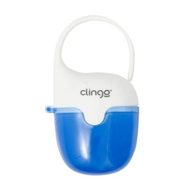 Imagem de Porta Chupetas Clingo® Modelo Baleia Colors - Azul - Estojo Higiênico e Portátil - Livre de BPA - Ideal para Berço, Carrinho e Viagens