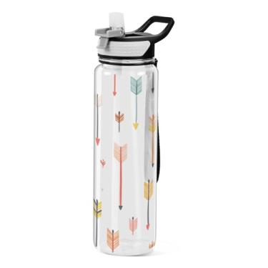 Imagem de Blueangle Garrafa de água esportiva colorida Arrows 946 ml com tampa de canudo - Garrafas de água reutilizáveis Tritan sem BPA para academia, caminhadas e atividades ao ar livre (204)