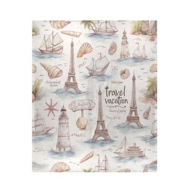Imagem de KEEPREAL Cobertor de viagem com padrão de paisagem 127 x 152 cm, ultramacio, leve, aconchegante para todas as estações, cobertor quente para sofá-cama home office #365