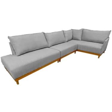 Imagem de Sofá de Canto Eros em Linho 7 Lugares com Chaise Luxury Cor Cinza, Cin