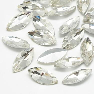 Imagem de 50 peças de cabochão de strass de vidro banhado nas costas, olho de cavalo facetado, pequenas pedras preciosas, enfeites de joias de cristal para colares faça você mesmo, brincos, pulseiras e outros