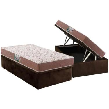 Imagem de Conjunto Box Baú Solteiro: Colchão Espuma Herval Compact AG 65 / Durab