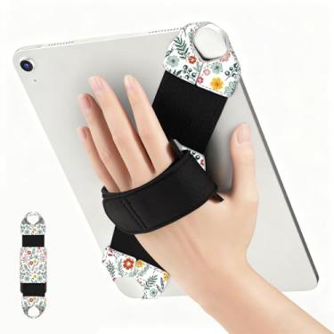 Imagem de FINTIE Suporte universal para tablet para tablets de 9 a 11 polegadas eReaders, couro PU giratório de 360 graus, alça ajustável para iPad, Galaxy Tab e tablets de 9 a 11 polegadas (Spring Bloom)