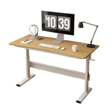 Imagem de Mesa ajustável manual, mesa de trabalho com altura ajustável, mesa de trabalho 80/100/120/140 x 60 cm, placa espessa, aço carbono, multicolorida, ergonômica para escritório, branco, C 80 x 60 cm