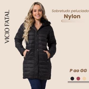 Imagem de Sobretudo Nylon Feminino Impermeável Parka BoboJaco Gola Removível Peluciada-Feminino