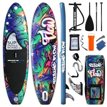 Imagem de Prancha Stand Up Paddle SereneLife SUP Inflável, Edição Limitada Graffiti, Kit Completo Premium, Estampa Moderna e Radical, 320cm, Navy, SLSUPB636