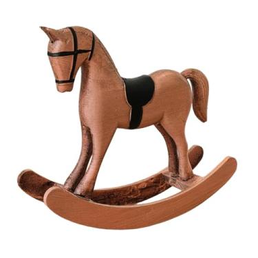 Imagem de Baoblaze Estátua de Cavalo de Balanço, Escultura de Animal, Ornamento de Mesa Vintage em Madeira, Estatueta Decorativa para Armário, Escrivaninha, Presente de, Bronze