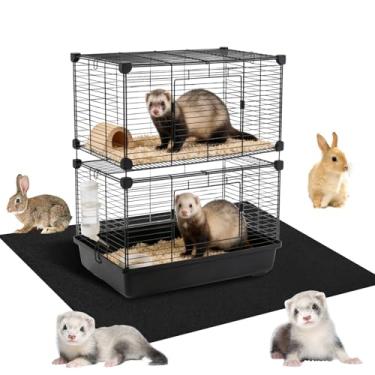 Imagem de HFYZZ Tapete de feltro para furões de 144,8 cm x 105 cm, superfície de feltro absorvente de 3 mm de espessura com suporte antiderrapante para pisos duros, almofada sob a gaiola durável para gaiolas de