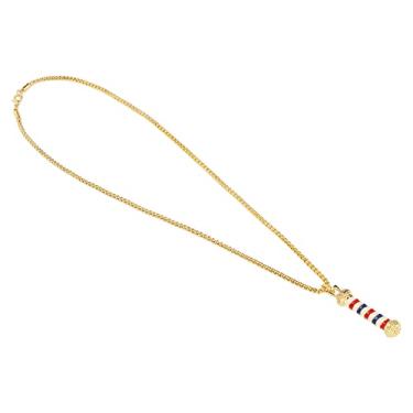 Imagem de Yinhing Colar Pingente de Liga de Barbeiro, Design Elegante Com Luz Giratória para Salões de Beleza e Indivíduos para Decoração de Barbearia e Acessórios Exclusivos (Ouro)