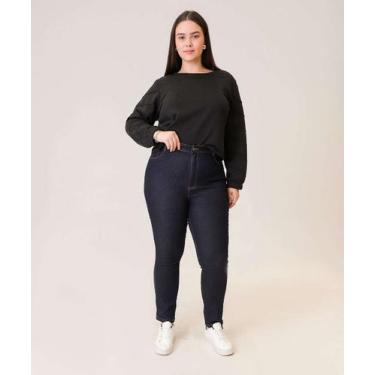 Imagem de Calça Plus Size Feminina Jeans Skinny Sawary-80008, 46, Jeans azul