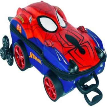 Imagem de Mala de viagem infantil, com estampa do personagem, e rodinhas, pratica, vermelha, grande, resistente, adoravel