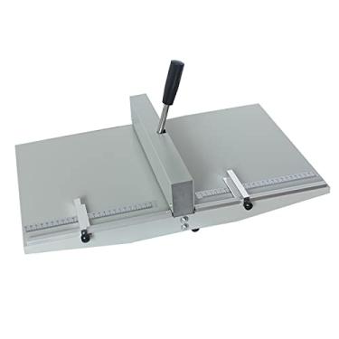 Imagem de LMJYU Máquina de vincar papel de pontuação manual, máquina dobrável de papel de 360 mm com régua de posicionamento, estrutura de aço metálico para cartões, folhetos, papel fotográfico, capas de cartão